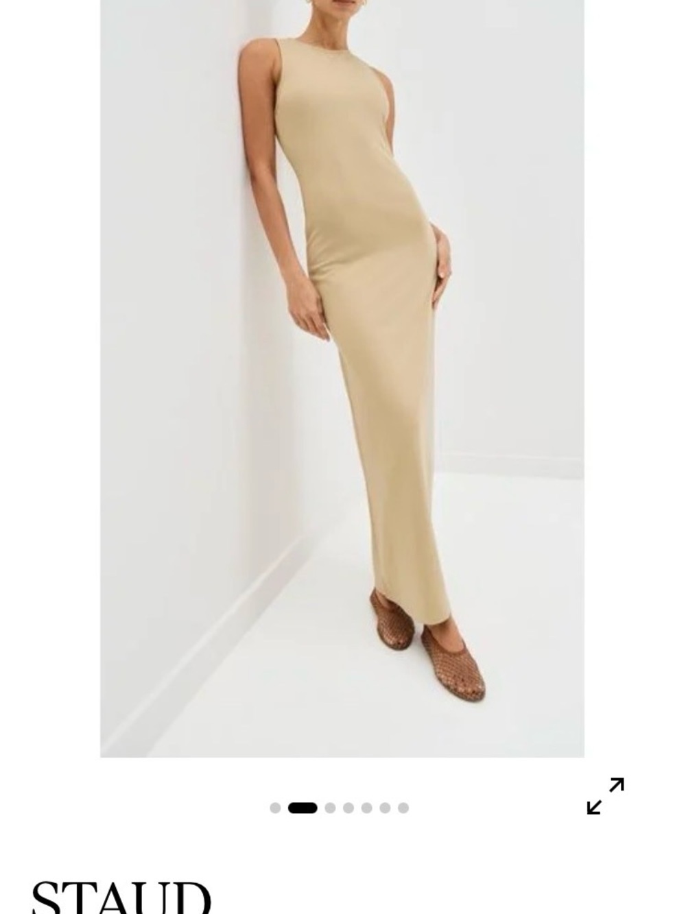 STAUD NWT’s Bari Maxi Dress in Color Stone